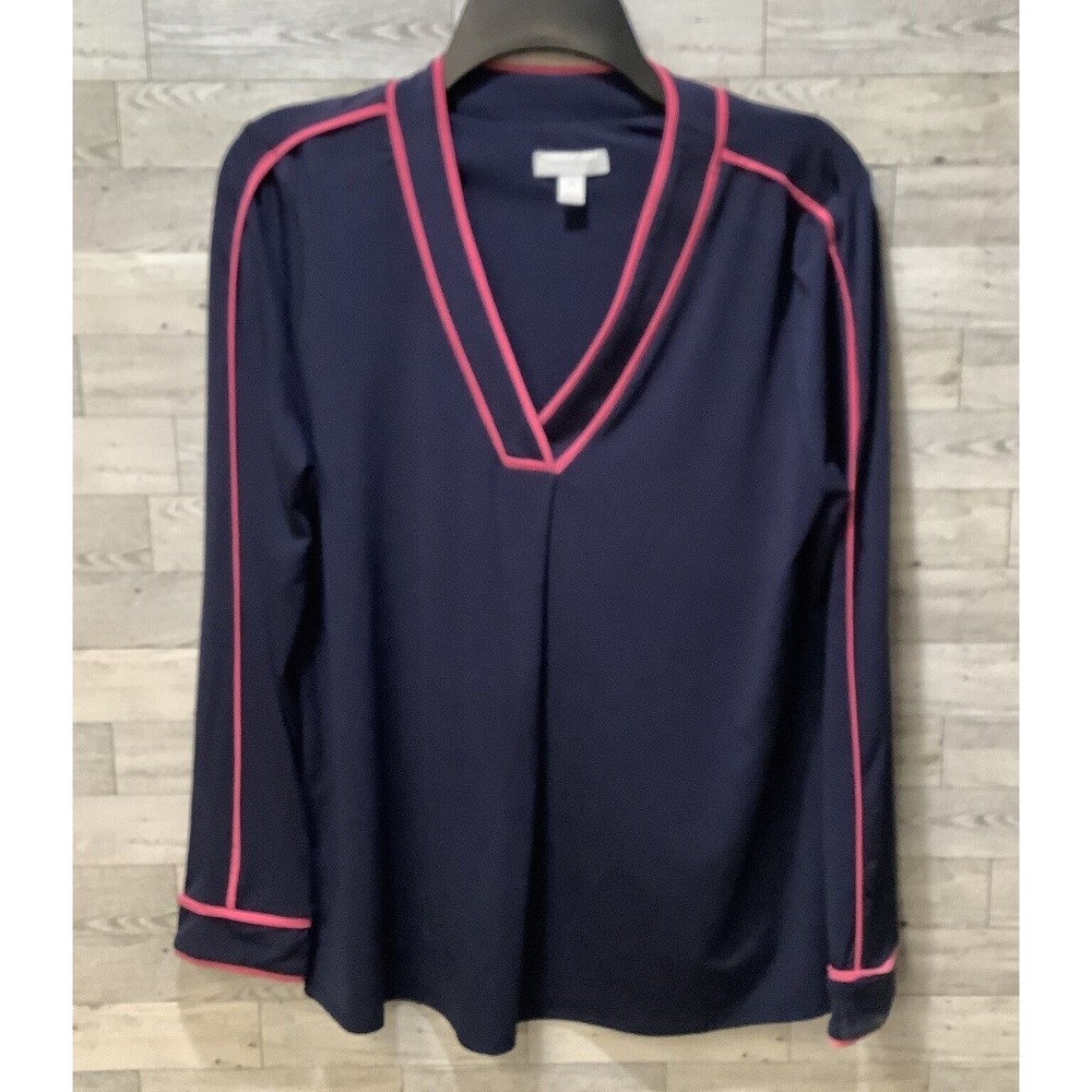 CHARTER CLUB Women's (Size M) Long Sleeve V-Neck‎ Stretch Shirt